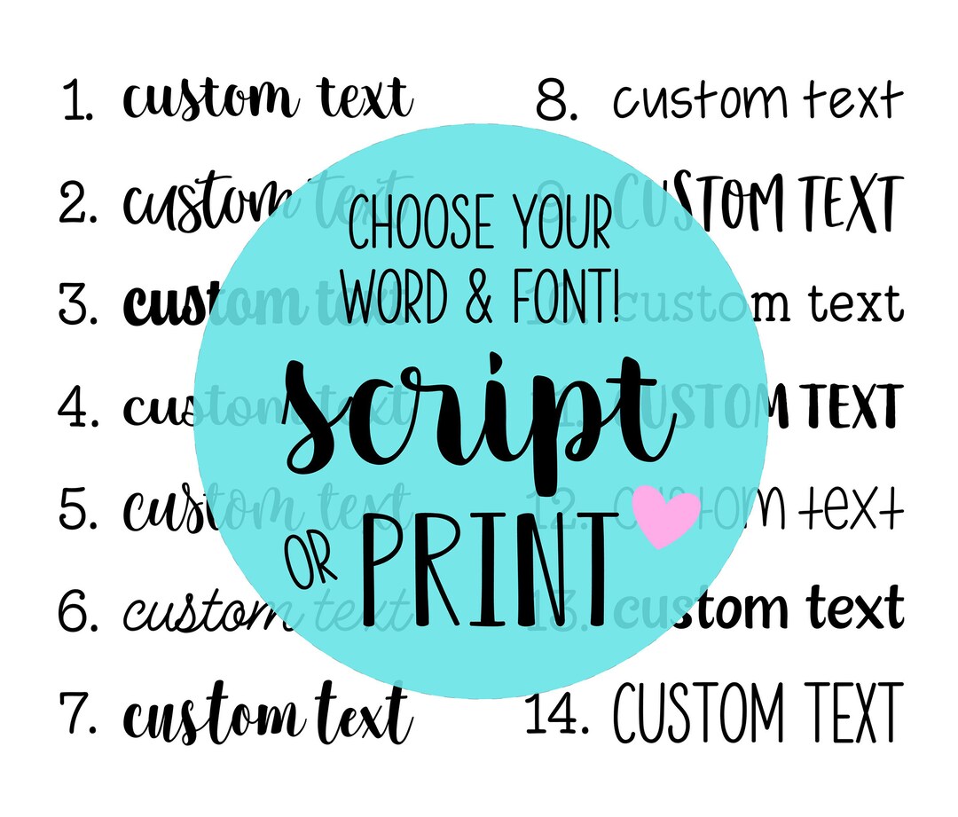 Custom Word Text Script Planner Stickers Etsy Custom Word Text Script Planner Stickers Etsy