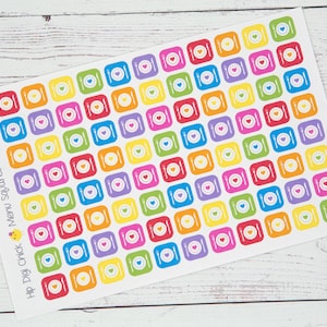 Mini Menu Meal Planning Planner Stickers - Square