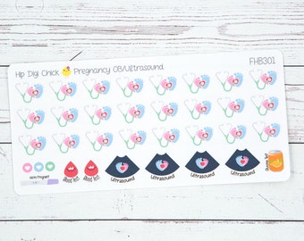 Prenatal Appointment Pregnancy Planner Stickers - OB Ultrasound