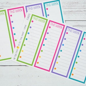 To Do List Planner Stickers - &quot;This Week&quot; Lined or Unlined Sidebar