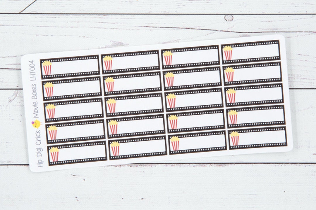 Movie Event Box Planner Stickers - Popcorn - Etsy