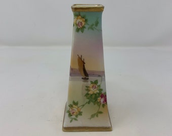 Jarrón de porcelana con alfileres de sombrero nipón pintado a mano, jarrón antiguo