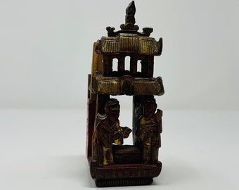 Antique Chinese Stamp Polychrome Wooden Stamp