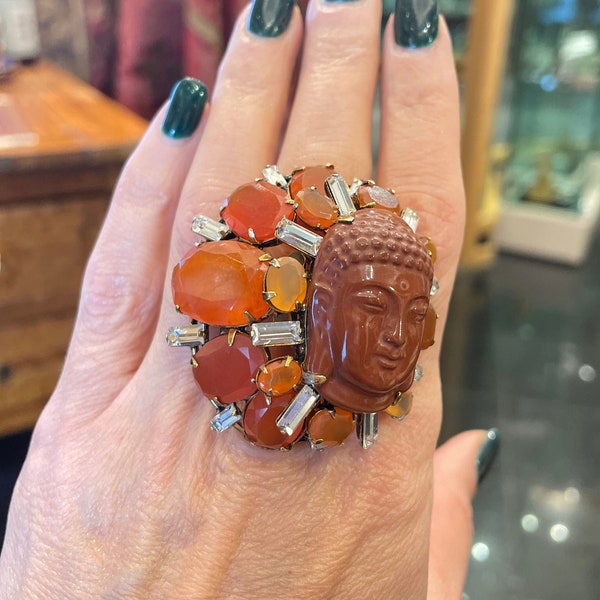 Iradj Moini Jasper Buddha Ring Handmade Statement Ring