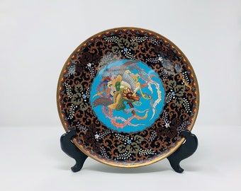 Japanese  Cloisonné Charger,  Antique Japanese Enameled Plate