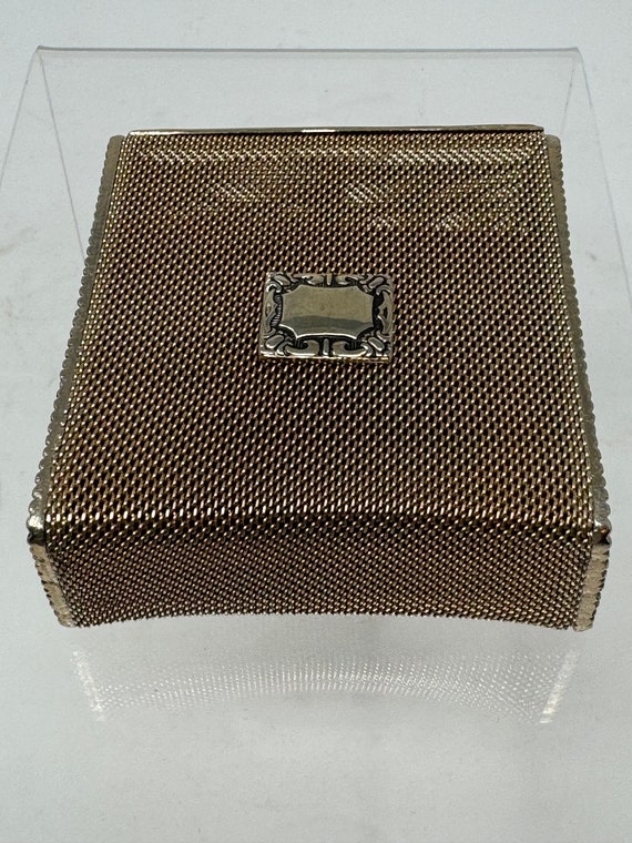 Victorian Jewelry Box, Silver Plated Mesh Etui - image 9