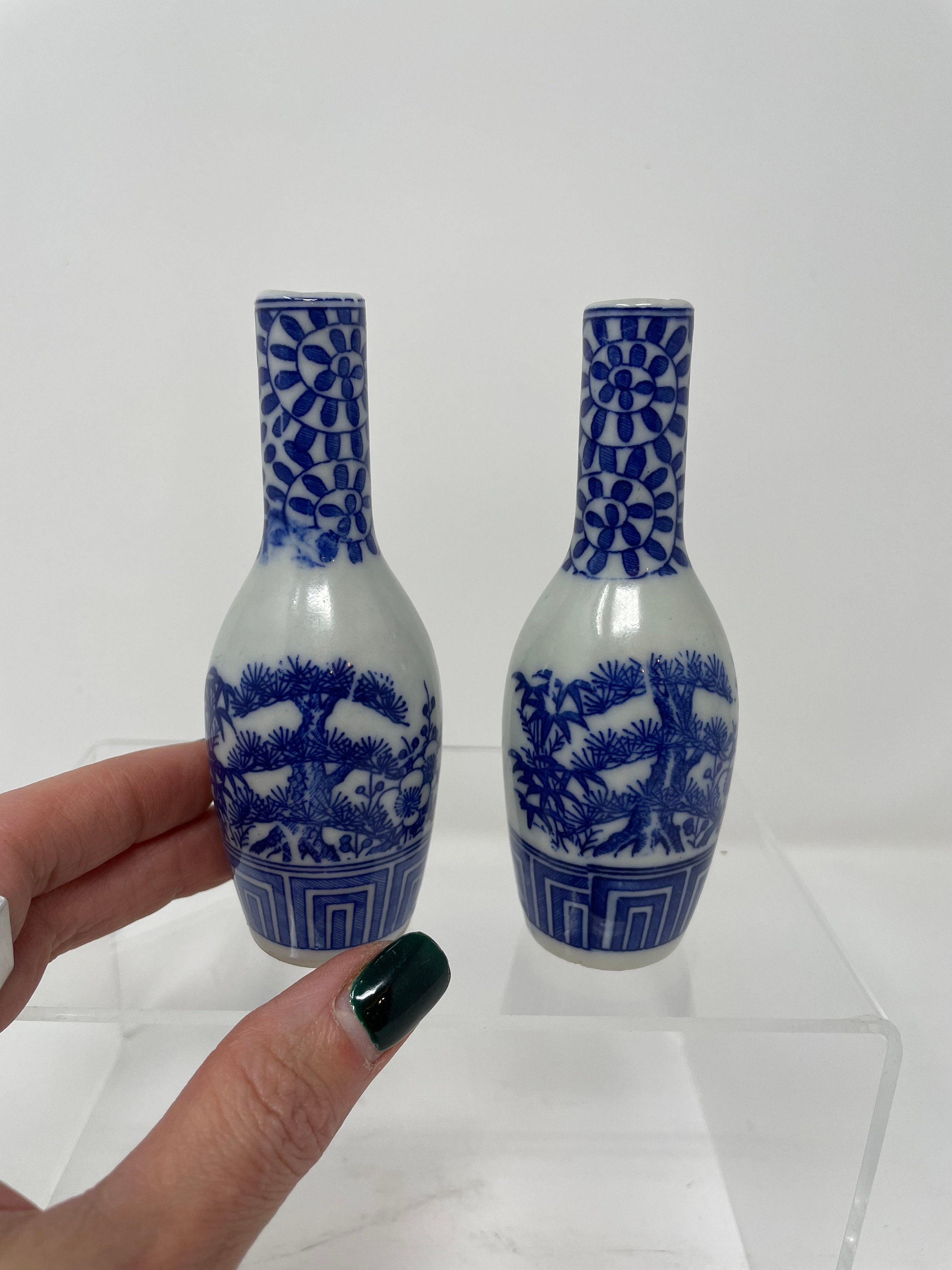 Blue & White Chinese Porcelain Bottles - Etsy