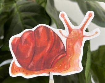 Brown Snail Sticker: Hand-Cut Vinyl Decal - 3x3 in