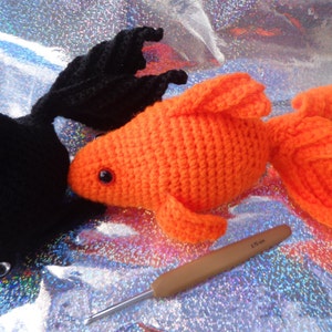 Black moor Goldfish Koi crochet handmade Aquatic soft toy Aquarium figure fish pets