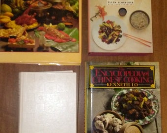 Chinese and Asian Cookbooks, Vintage,  Lot of 4, Hardcover, 1960-1985