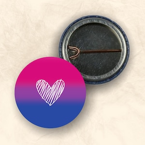 Subtle Pride Flag Heart Badge | 25mm LGBTQ+ Pin | Pride Flag Gradient | Queer Identity Button | Handmade