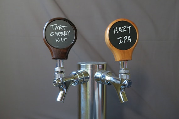 Keg Tap Handle Chalkboard In Hardwood 3 25 Inches Tall Etsy