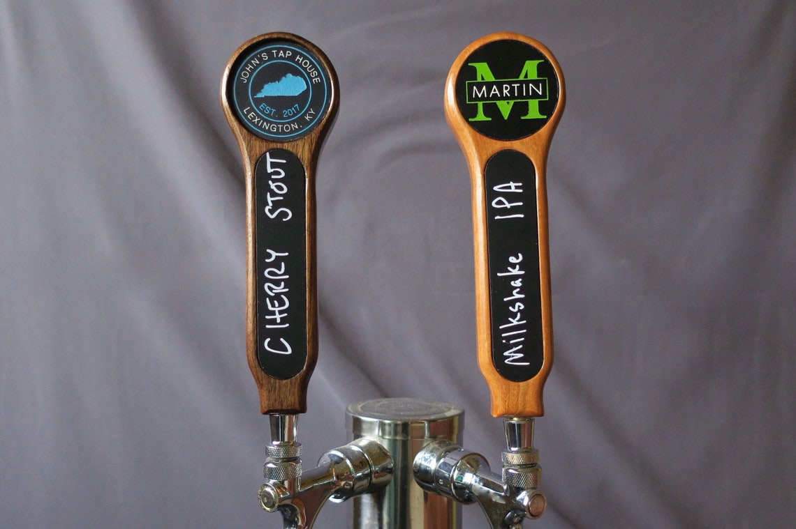 Custom Tap Handle Chalkboard With Graphic 8 Inches Tall Etsy