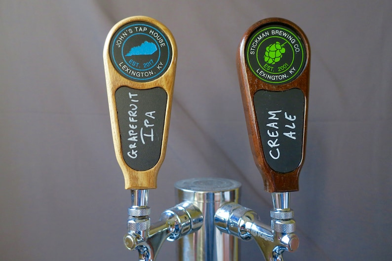 Custom Beer Tap Handle With Chalkboard in Hardwood 6 Inches Etsy