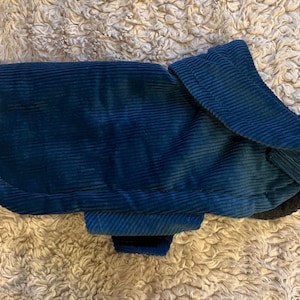 Small Dog Jacket (Teal Coudoroy Outside / Inside Fleece)