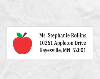 Apple Address Labels - Etsy