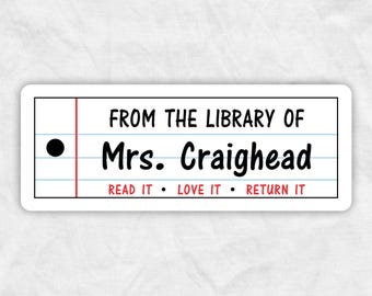 Teacher Book Labels: Classroom Library Organization Stickers, BL5