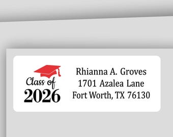 Class of 2026 Graduation Address Labels: Senior Announcement, GR2