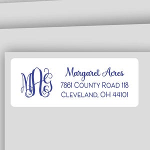 Colorful Interlocking Monogram Address Labels: Personalized Stationery Gift, INTERLOCKING