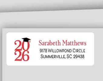 Class of 2026 Senior Graduation Address Labels: School or College, GR7