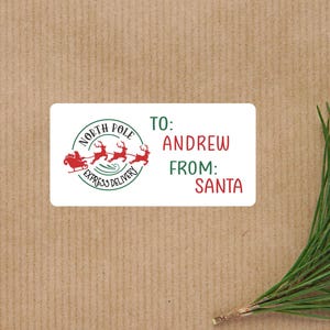 Christmas Gift Tags, North Pole Special Delivery From Santa, Personalized Santa Gift Stickers, L24CHR8