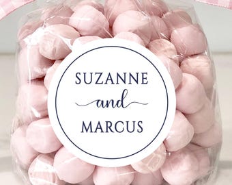 Wedding Treat Favor Bag Round Stickers, Envelope Seals for Envelopes, R2x25.WS1