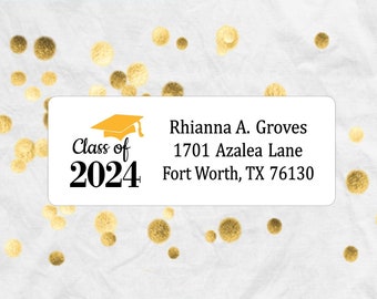 Graduation Class of 2024 Return Address Labels, 2024 Senior Announcement Party Address Labels, GR2