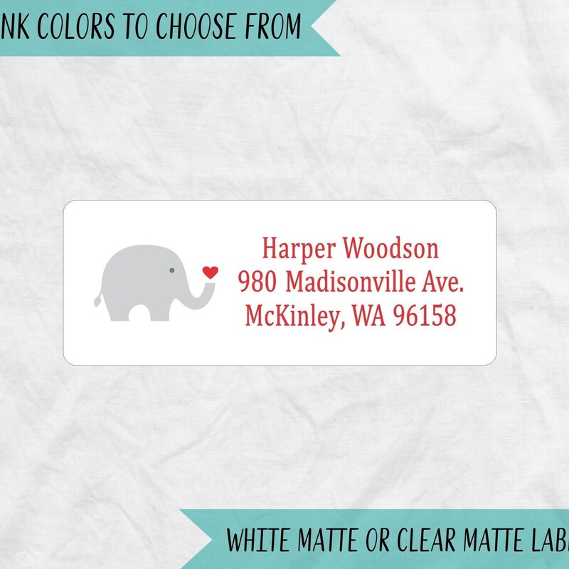 Elephant Labels - Etsy