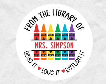 Colorful Teacher Book Labels, Classroom Organization Library Book Stickers, R2x25.BL22