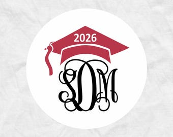 Class of 2026 Monogram Graduation Envelope Seals: Party Announcement, R16x2x25.GR3