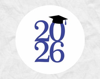 Class of 2026 Graduation Hat Stickers: Senior Envelope Seals, R16x2x25.GR7
