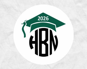 Class of 2026 Graduation Envelope Seals: Monogram Stickers, R16x2x25.GR4