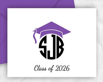 2026 Graduation Thank You Cards: Monogram Stationery, GR4