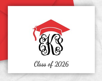 Class of 2026 Graduation Thank You Cards: Interlocking Monogram Stationery, GR3