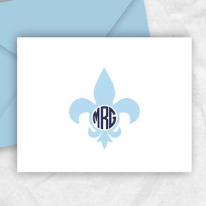 New Orleans Fleur de Lis Stationery Note Cards, Kappa Kappa Gamma Monogram Stationery Gift Thank You Cards, FLEURDELIS