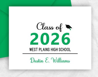 Personalized Graduation Thank You Cards: Class of 2026 Stationery, GR7