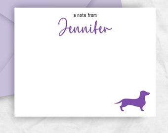 Dachshund Flat Note Cards: Wiener Dog Stationery Set, FLATDOXIE