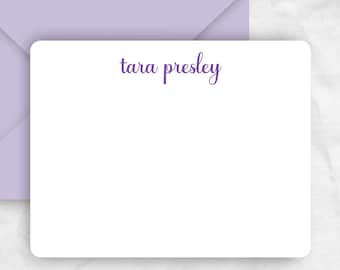 Script Note Cards: Personalized Name Flat Stationery, Thank You Cards, FLATNAME2