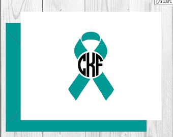 Cancer Ribbon Note Cards Cancer Support Thank You Notes Any Color Ribbon Folded Notes Cancer Note Cards Teal Ribbon Note Cards