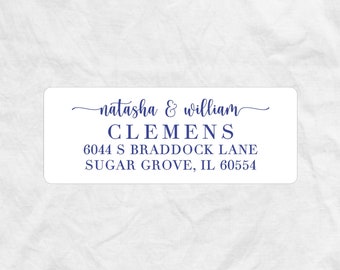 Script Names Return Address Labels, Custom Wedding Just Moved New Home Address Labels, GE1