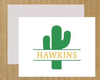 Personalized Cactus Cards, Set of 10, Cactus, Note Cards, Thank You Cards, Cactus Stationery, Southwest Stationery