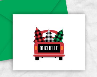 Christmas Truck Thank You Note Cards: Personalized Stationery, CHRISTMASTRUCKNAME