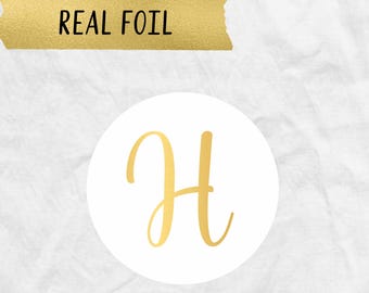 Luxury Foil Initial Envelope Seals: Wedding Foil Stickers, R15.INISCRIPTFOIL
