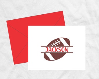 Football Name Stationery Note Cards Senior Gift, Football Baby Shower Gift Thank You Cards