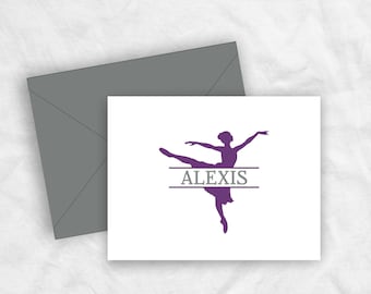 Ballet Dance Recital Thank You Cards, Ballerina Stationery Note Cards Gift
