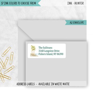 Tropical Palm Tree Return Address Labels: Beach Wedding Stickers, PALMTREES Hunter