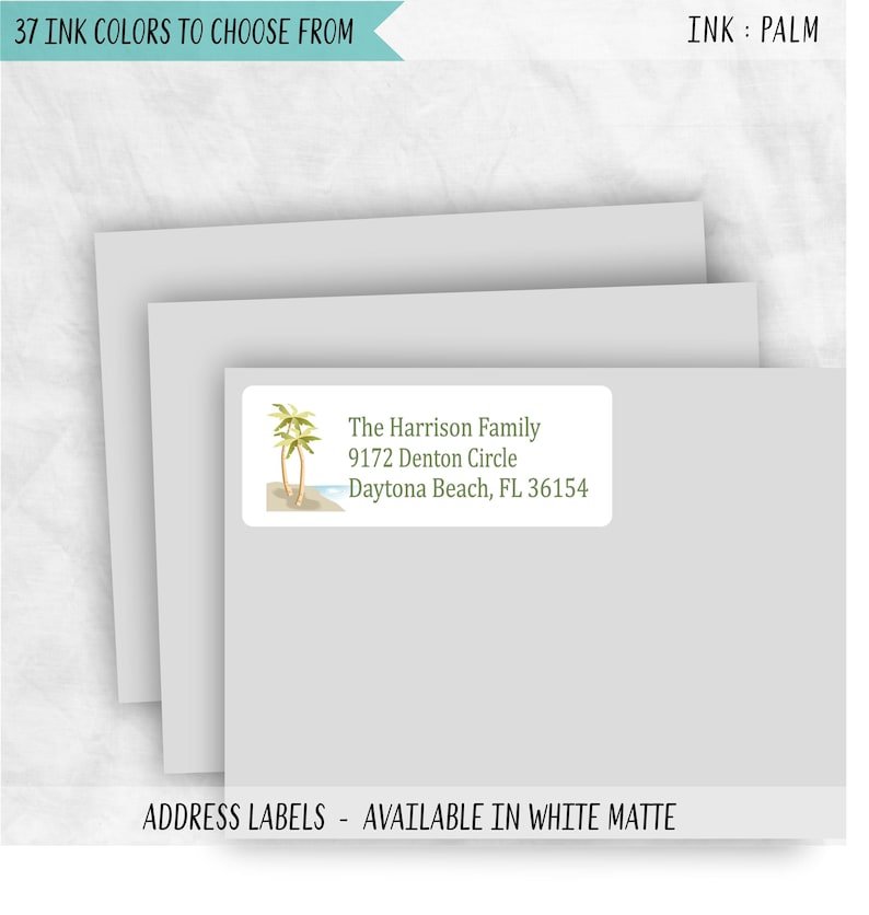Tropical Palm Tree Return Address Labels: Beach Wedding Stickers, PALMTREES image 1