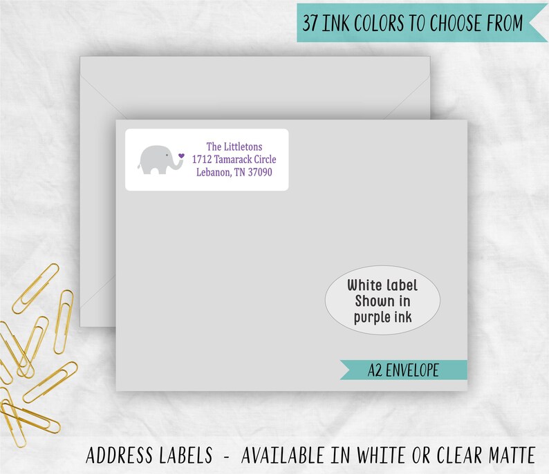 Elephant Return Address Labels Baby Elephant Labels Baby Etsy