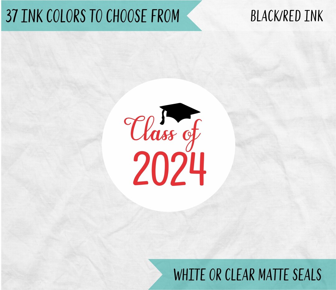 Class of 2024 Round Graduation Envelope Seals, 2024 High School College