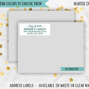 Class of 2025 Graduation Return Address Labels, White or Clear High ...